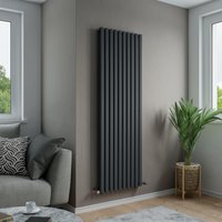 Agadon Solo Duplex Designer Oval Tube Radiator in Dark Grey | Size: 1800mm x 600mm