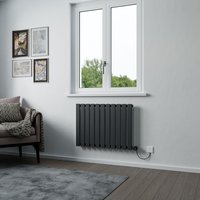 Agadon Lola Electric Designer Panel Radiator in Dark Grey | Size: 1600mm x 448mm