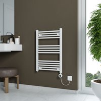 Agadon Grace Electric Towel Radiator in White | Size: 750mm x 500mm