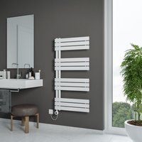 Agadon Lola Open Electric Designer Towel Radiator in White | Size: 1200mm x 600mm