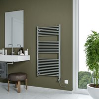Agadon Grace Electric Towel Radiator in Metallic Silver | Size: 750mm x 500mm