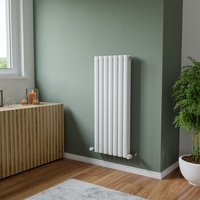 Agadon Neo Duplex Oval Tube Designer Radiator in White | Size: 1200mm x 410mm