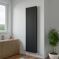 Agadon Neo Duplex Oval Tube Designer Radiator in Dark Grey | Size: 1000mm x 410mm