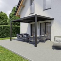 Agadon Wall Mounted Aluminium Pergola Shading System in Dark Grey