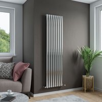 Agadon Solo Designer Oval Tube Radiator in Metallic Silver | Size: 1800mm x 480mm