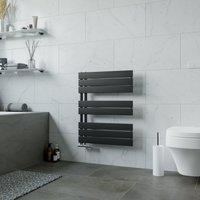 Agadon Panio Up Designer Panel Towel Radiator in Black | Size: 745mm x 600mm