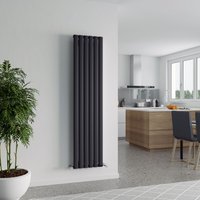 Agadon Berlin Designer Aluminium Radiator in Dark Grey | Size: 1800mm x 345mm
