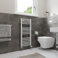 Agadon Willow Designer Towel Radiator in White | Size: 922mm x 400mm