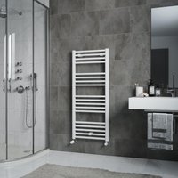 Agadon Willow Designer Towel Radiator in White | Size: 1174mm x 500mm