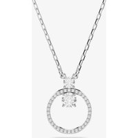 Swarovski Women's Constella Rhodium Plated White Circle Necklace 5692261 in Silver | Size: 45 cm