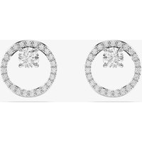 Swarovski Women's Constella Rhodium Tone Plated Circle Stud Earrings 5692262 in Silver