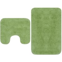 Berkfield Home Bathroom Mat Set 2 Pieces Fabric Green