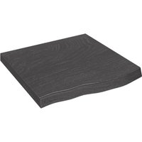Berkfield Home Wall Shelf Dark Grey 60x60x(2-6) cm Treated Solid Wood Oak in Brown
