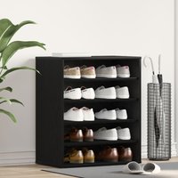 Berkfield Home Shoe Cabinet in Black Oak - 60x35x70 cm, Made of Engineered Wood | Size: 60 x 35 x 70 cm