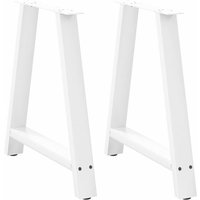 Berkfield Home Coffee Table Legs A-Shaped 2 pcs White 80x(72-73) cm Steel in White