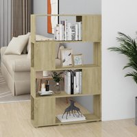 Berkfield Home Book Cabinet Room Divider Sonoma Oak 80x24x124.5 cm Engineered Wood in Brown