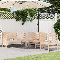 Berkfield Home 3 Piece Garden Lounge Set Solid Wood Pine in Brown