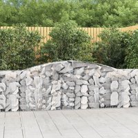 Berkfield Home Arched Gabion Baskets 5 pcs 400x30x100/120 cm Galvanised Iron in Silver
