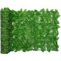 Berkfield Home Balcony Screen with Green Leaves 400x75cm | Size: 400x75 cm