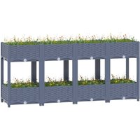 Berkfield Home Raised Bed 160x40x71 cm Polypropylene in Grey | Size: 160 x 40 x 71 cm