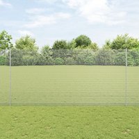 Berkfield Home Welded Wire Fence with 10 U Posts Silver 1.6x10 m Steel in Grey