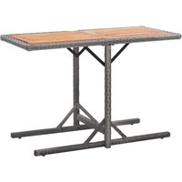 Berkfield Home Garden Table Anthracite Poly Rattan & Solid Acacia Wood in Black
