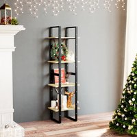 Berkfield Home 4-Tier Book Cabinet 40x30x140 cm Solid Pine Wood in Brown | Size: 40 x 30 x 140 cm