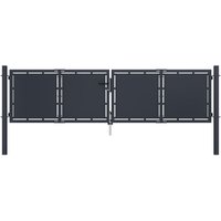 Berkfield Home Garden Gate Steel 300x75 cm Anthracite