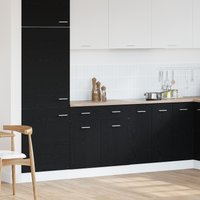 Berkfield Home Cabinet with Drawer in Black Oak, 80x46x81.5 cm, Made of Engineered Wood | Size: 80x46x81.5 cm