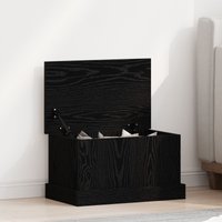Berkfield Home Storage Box Black Oak 50x30x28 cm Engineered Wood | Size: 50 x 30 x 28 cm