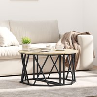 Berkfield Home Coffee Table Sonoma Oak Engineered Wood 80 x 80 x 42 cm in Beige