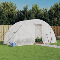 Berkfield Home Greenhouse with Steel Frame White 10 m² 5x2x2.3 m