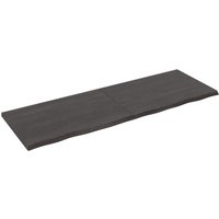Berkfield Home Wall Shelf Dark Grey 180x60x(2-4) cm Treated Solid Wood Oak in Brown