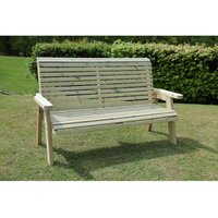Churnet Valley Garden Furniture Ltd Ergonomic 3 Seat Bench, Wooden Garden Furniture - Fully Assembled in Brown