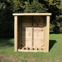 Churnet Valley Garden Furniture Ltd Heavy Duty Log Store - L60 x W120 x H150 cm - Min. Assembly Required in Brown