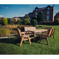 Churnet Valley Garden Furniture Ltd Valley Seat 10 Set 2X2B 2X3B Table - Minimal Assembly Required in Brown