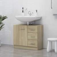 Berkfield Home Sink Cabinet Sonoma Oak 63x30x54 cm Engineered Wood in Brown | Size: 63 x 30 x 54 cm