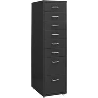 Berkfield Home Mobile File Cabinet Anthracite 28x41x109 cm Metal in Black | Size: 28 x 41 x 109 cm