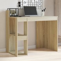 Berkfield Home Office Desk Sonoma Oak 103.5x56.5x94 cm Engineered Wood in Brown