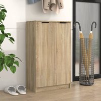 Berkfield Home Shoe Cabinet Sonoma Oak 59x35x100 cm Engineered Wood in Brown | Size: 59 x 35 x 100 cm