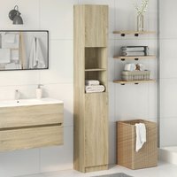 Berkfield Home Bathroom Cabinet Sonoma Oak 32x25.5x190 cm Engineered Wood in Brown