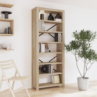 Berkfield Home 7-Tier Bookcase 80x30x200 cm Solid Wood Acacia in Brown | Size: 80 x 30 x 200 cm