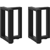 Berkfield Home Coffee Table Legs T-Shaped 2 pcs Black 28x25x(42-43) cm Steel