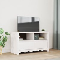 Berkfield Home TV Cabinet "DRAMMEN" White 99x43x55 cm Solid Wood Pine | Size: 99 x 43 x 55 cm