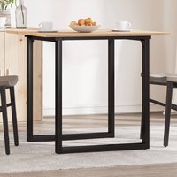 Berkfield Home Dining Table O-Frame 80x80x75 cm Solid Wood Pine & Steel in Brown | Size: 80 x 80 x 75 cm
