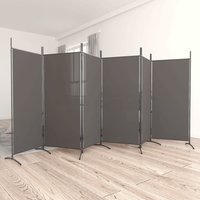 Berkfield Home 6-Panel Room Divider Anthracite 520x180 cm Fabric in Black