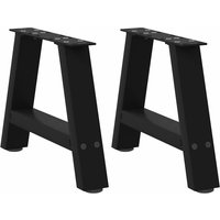 Berkfield Home Coffee Table Legs A-Shaped 2 pcs Black 30x(30-31) cm Steel in Black