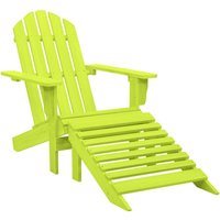 Berkfield Home Garden Adirondack Chair with Ottoman Solid Fir Wood Green