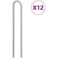 Berkfield Home Tent Pegs 12 pcs U-shaped 41.5 cm √ò12 mm Galvanised Steel