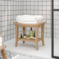 Berkfield Home Bathroom Side Table 50x35x45 cm Solid Wood Teak in Brown | Size: 50 x 35 x 45 cm